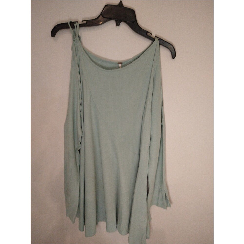 Free people cold shoulder blue green top Sm Boho Feminine Cottagecore - Picture 4 of 10